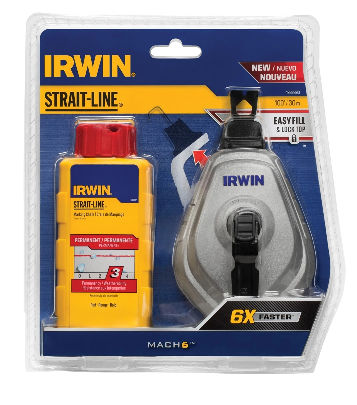 IRWIN Chalk Reels STRAIT-LINE MACH 6 100-ft Chalk Reel 3 IRWIN Chalk Reels STRAIT-LINE MACH 6 100-ft Chalk Reel