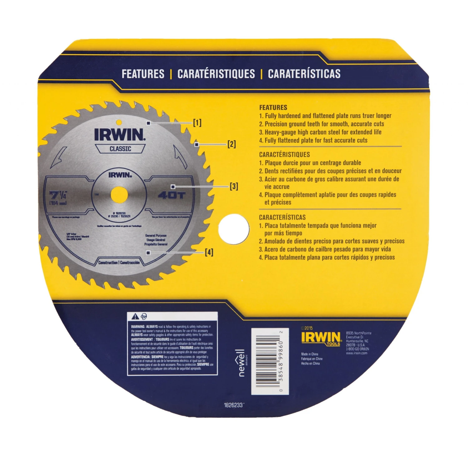IRWIN Circular Saw Blades Classic 7-1/4-in 40-Tooth Carbide Circular Saw Blade 5 IRWIN Circular Saw Blades Classic 7-1/4-in 40-Tooth Carbide Circular Saw Blade - Image 3