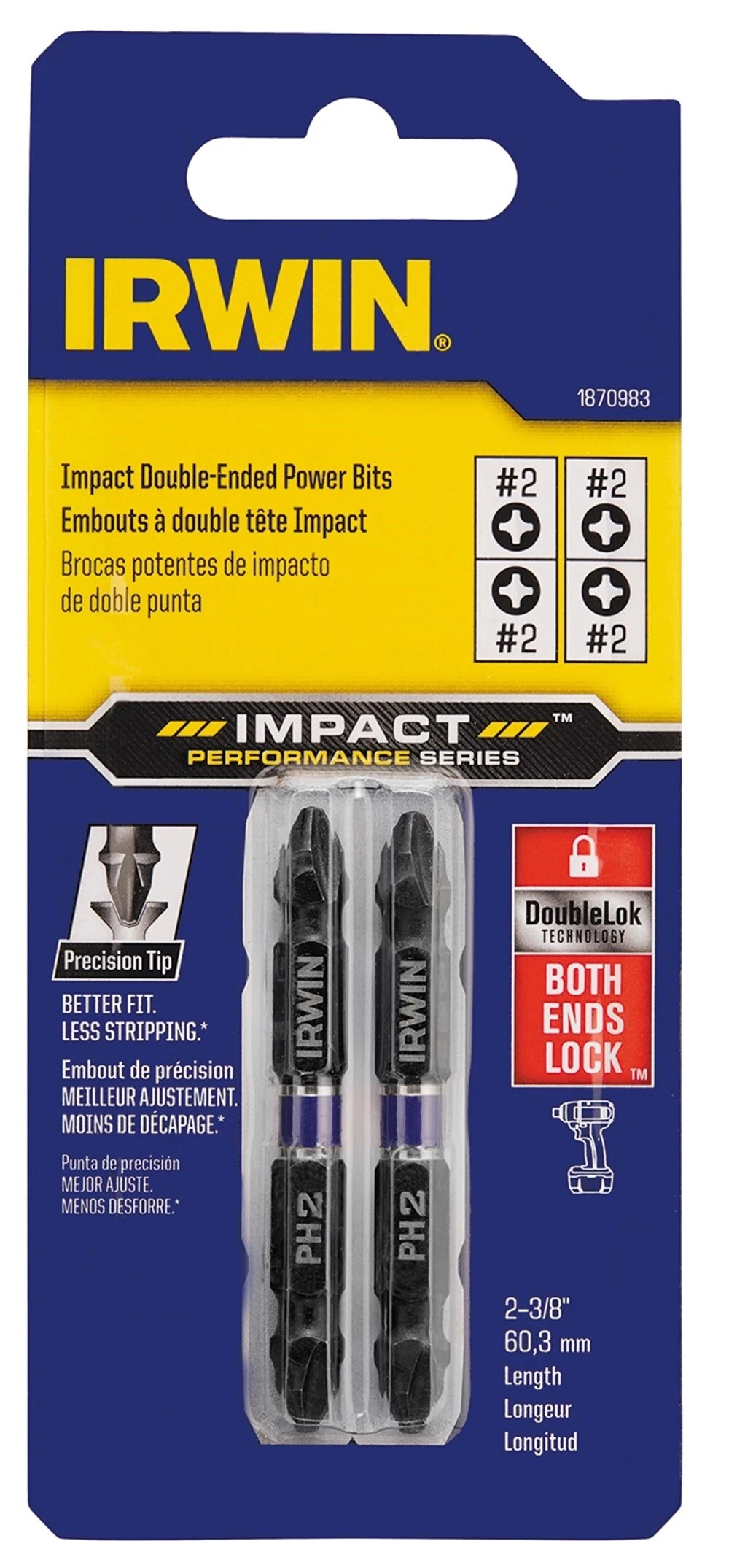 IRWIN Impact Driver Bits 2-Piece 1/4-in x 2-3/8-in Phillips Impact Driver Bit 4 IRWIN Impact Driver Bits 2-Piece 1/4-in x 2-3/8-in Phillips Impact Driver Bit - Image 2