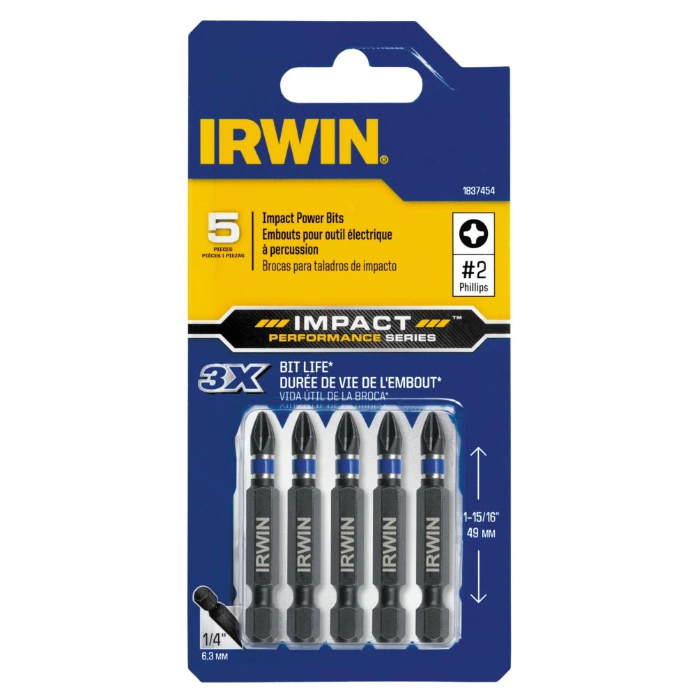 IRWIN Impact Driver Bits 5-Piece 1/4-in x 1-15/16-in Phillips Impact Driver Bit 3 IRWIN Impact Driver Bits 5-Piece 1/4-in x 1-15/16-in Phillips Impact Driver Bit