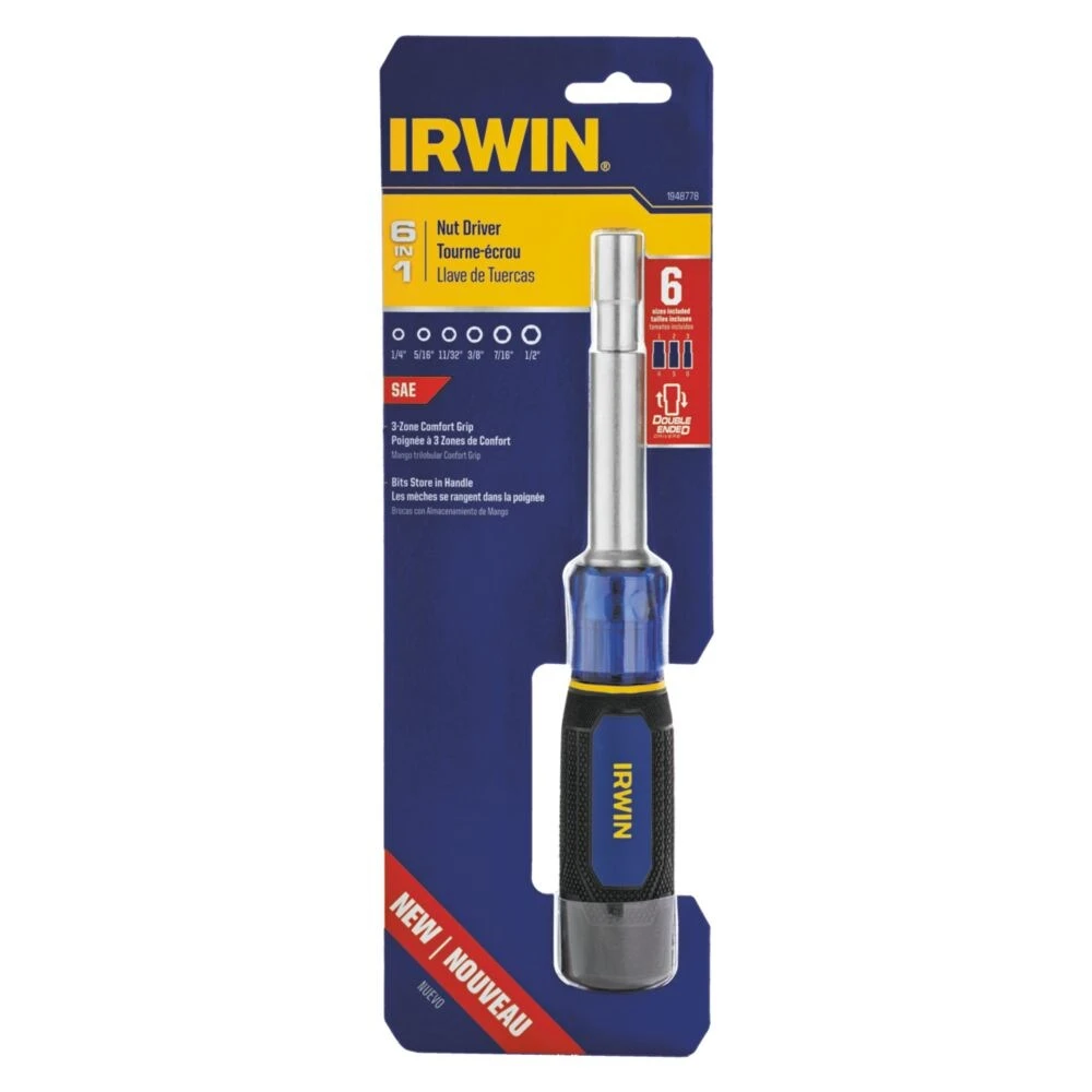 IRWIN Nut Drivers 1/4-in; 5/16-in; 11/32-in; 3/8-in; 7/16-in; 1/2-in 1-7/8-in SAE Hex Nut Driver 7 IRWIN Nut Drivers 1/4-in; 5/16-in; 11/32-in; 3/8-in; 7/16-in; 1/2-in 1-7/8-in SAE Hex Nut Driver - Image 5