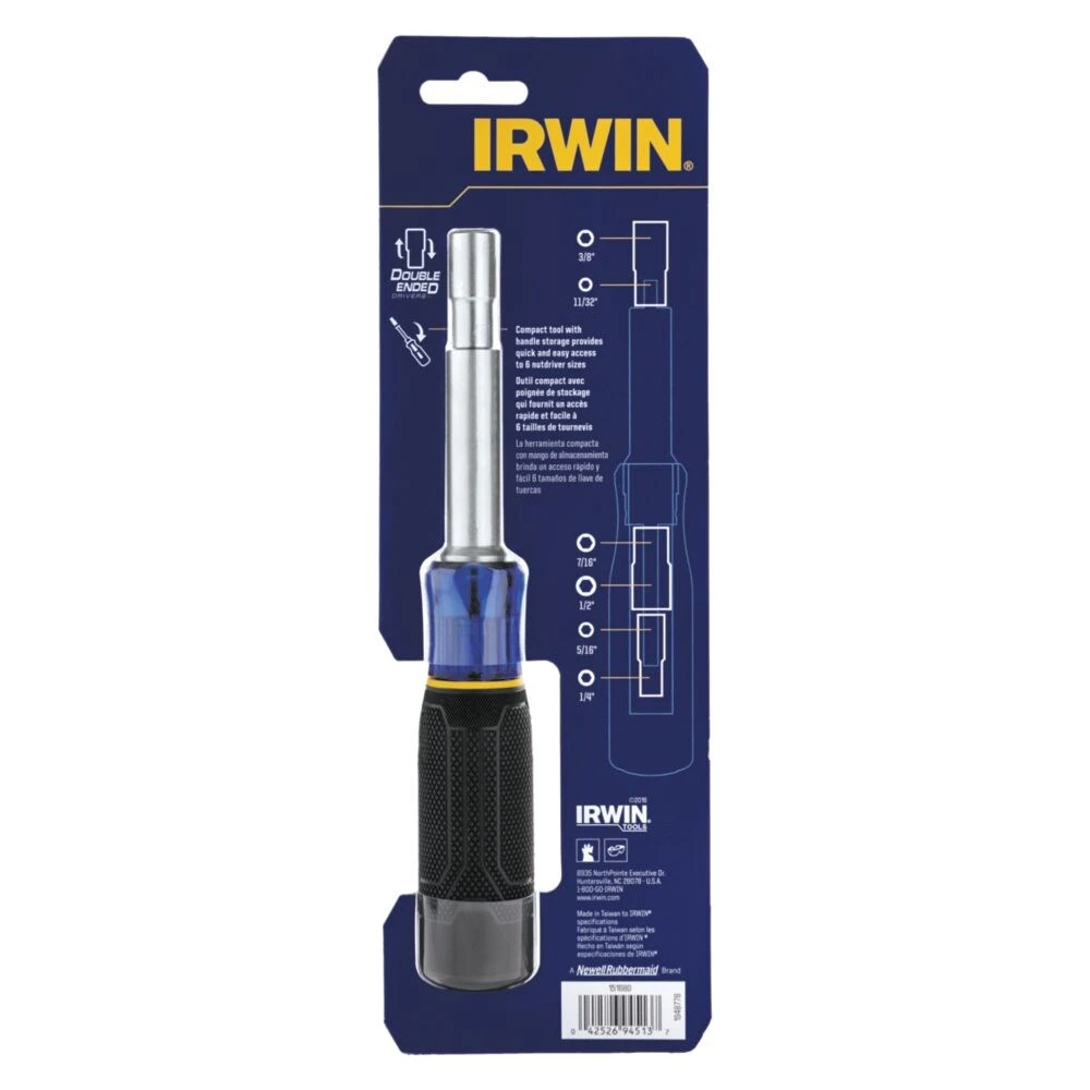 IRWIN Nut Drivers 1/4-in; 5/16-in; 11/32-in; 3/8-in; 7/16-in; 1/2-in 1-7/8-in SAE Hex Nut Driver 8 IRWIN Nut Drivers 1/4-in; 5/16-in; 11/32-in; 3/8-in; 7/16-in; 1/2-in 1-7/8-in SAE Hex Nut Driver - Image 6