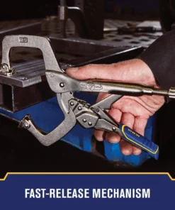 IRWIN VISE-GRIP Reduced Hand Span Fast Release 11-in Welding C-clamp Locking Pliers Swivel Tips -IRWIN Store 09698430