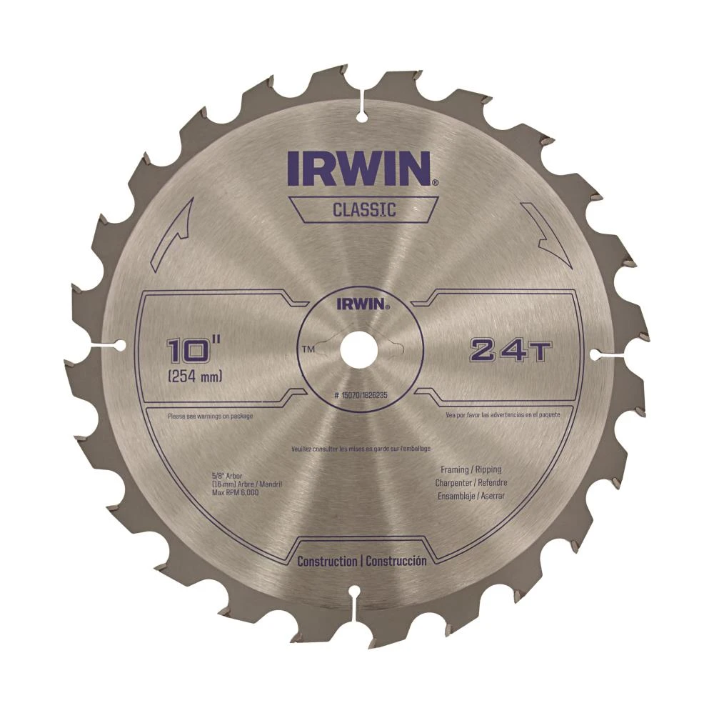 IRWIN Circular Saw Blades Classic 10-in 24-Tooth Carbide Miter/Table Saw Blade 3 IRWIN Circular Saw Blades Classic 10-in 24-Tooth Carbide Miter/Table Saw Blade