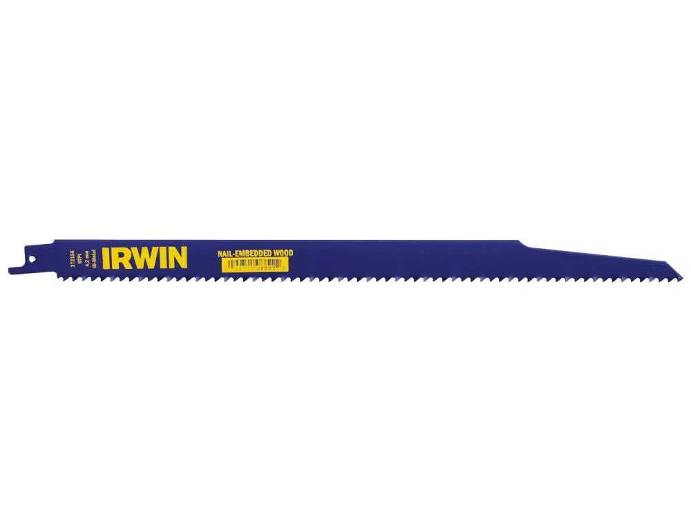 IRWIN Reciprocating Saw Blades Bi-Metal 12-in 6-TPI Wood/Nail Embedded Cutting Reciprocating Saw Blade 3 IRWIN Reciprocating Saw Blades Bi-Metal 12-in 6-TPI Wood/Nail Embedded Cutting Reciprocating Saw Blade