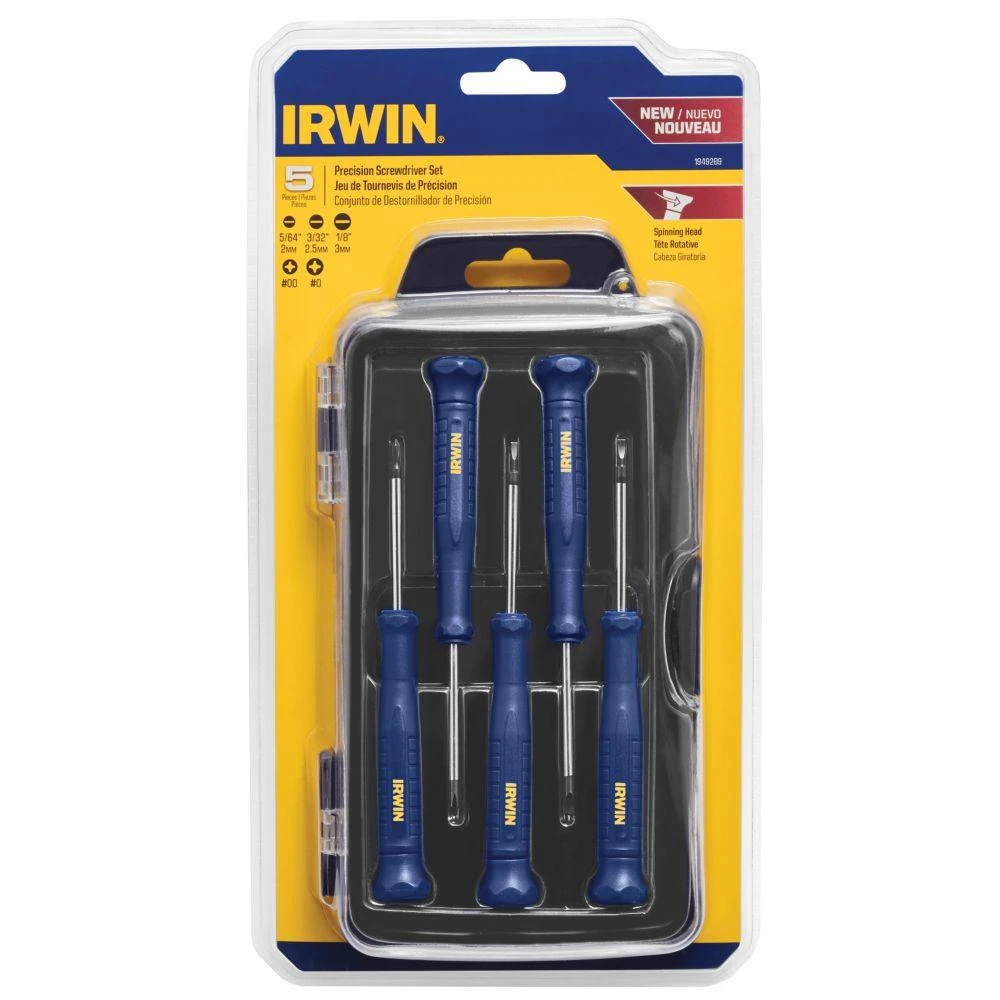 IRWIN Screwdrivers Precision 5-Piece Plastic Handle Magnetic Set Screwdriver Set 3 IRWIN Screwdrivers Precision 5-Piece Plastic Handle Magnetic Set Screwdriver Set