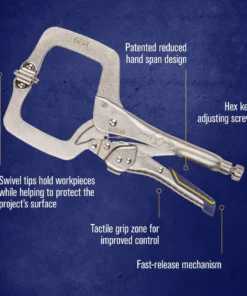 IRWIN VISE-GRIP Reduced Hand Span Fast Release 11-in Welding C-clamp Locking Pliers Swivel Tips -IRWIN Store 10467697