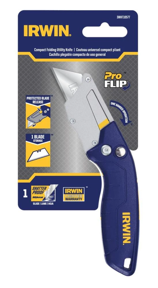 IRWIN Utility Knives Pro flip 1-Blade Folding Utility Knife with On Tool Blade Storage 9 IRWIN Utility Knives Pro flip 1-Blade Folding Utility Knife with On Tool Blade Storage - Image 7