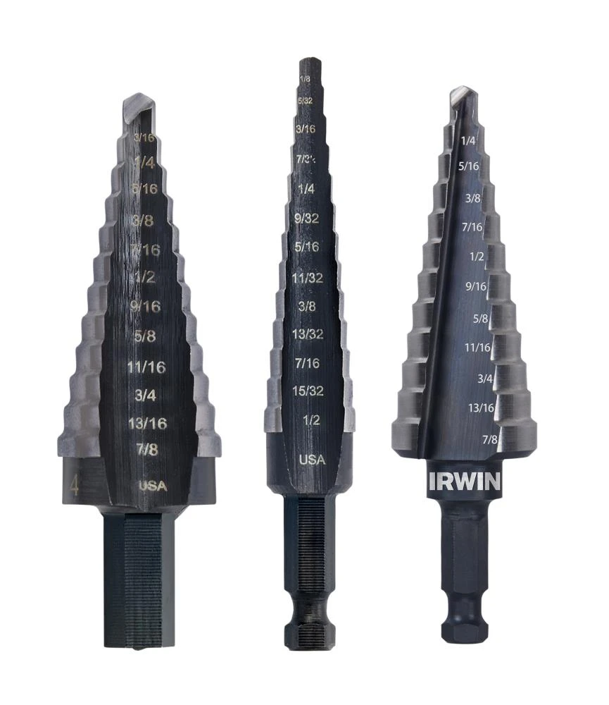 IRWIN Step Drill Bits Unibit 3PC STP BT Set #1 #4 #4 4 IRWIN Step Drill Bits Unibit 3PC STP BT Set #1 #4 #4 - Image 2
