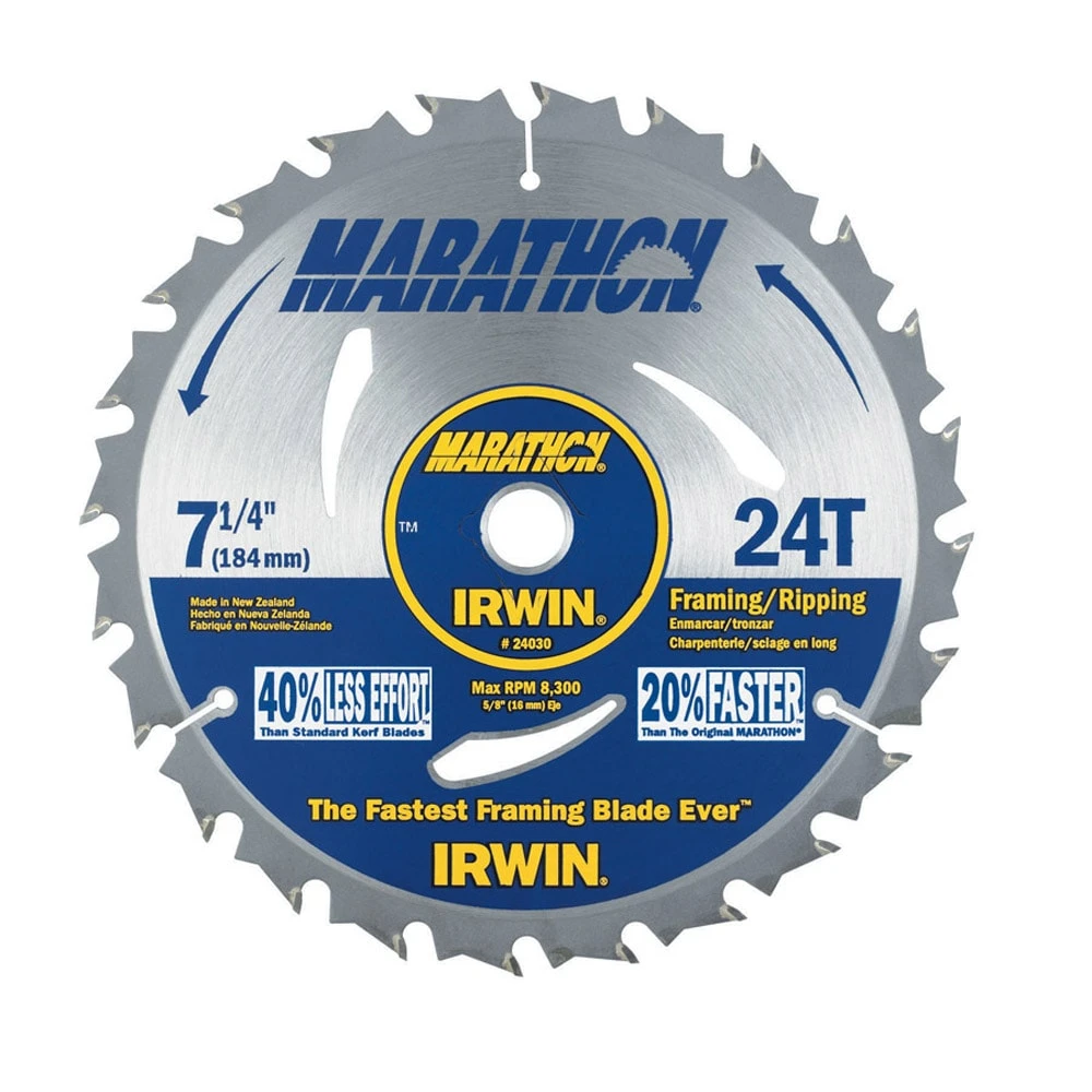 IRWIN Circular Saw Blades Marathon 7-1/4-in 24-Tooth Segmented Carbide Circular Saw Blade 3 IRWIN Circular Saw Blades Marathon 7-1/4-in 24-Tooth Segmented Carbide Circular Saw Blade